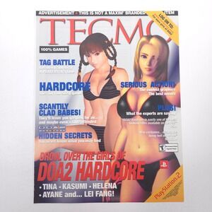 Tecmo DOA2 Hardcore PlayStation 2 Vintage Print Ad Bikini Advertising Artwork